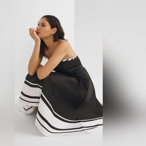 NWT White House Black Market Strapless Sweetheart Fit-N-Flare Dress Size 12 P - Picture 4 of 8